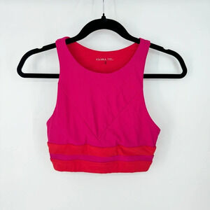 VAARA Red/Pink Athletic Sleeveless Pattern Sports Bra